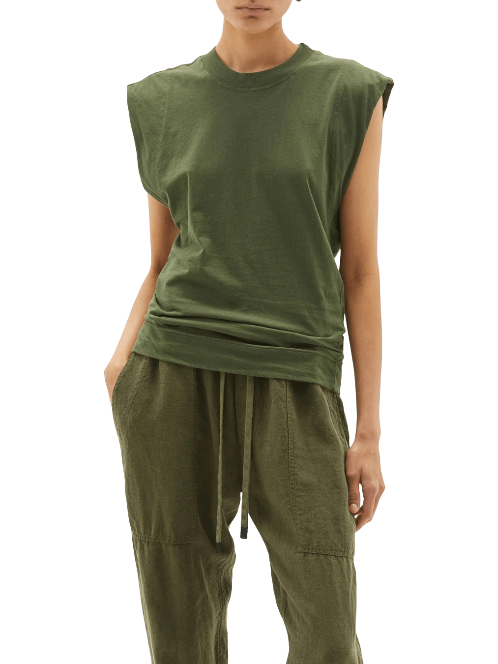 Size M | Bassike Wide Shoulder Athletic Tank Top