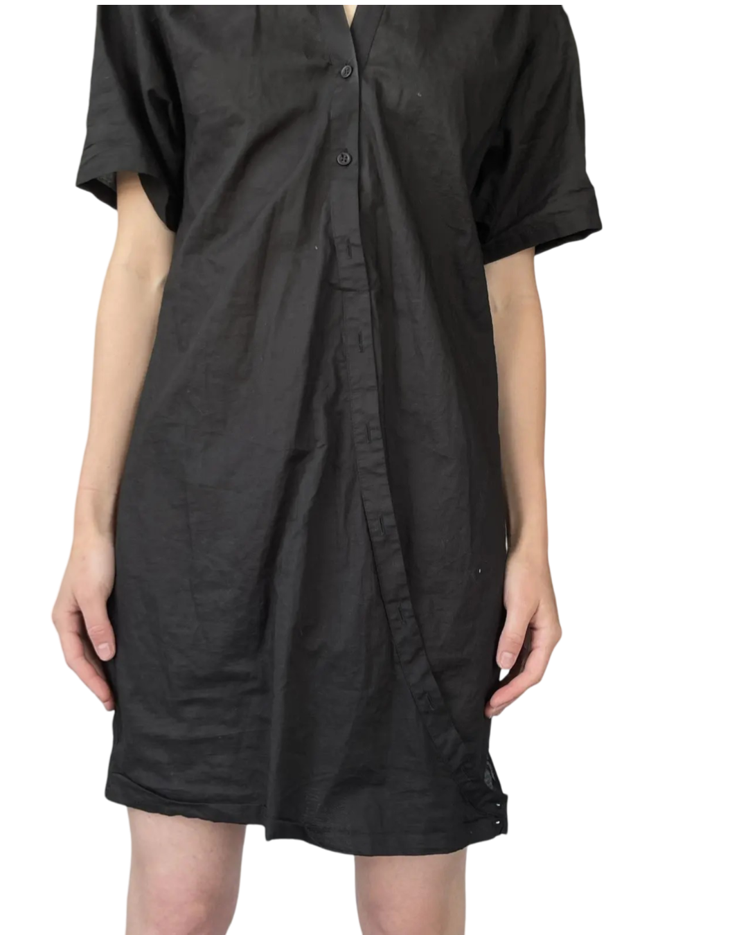 Size 46 (S) | Hussein Chalayan Black Asymmetrical Midi Dress