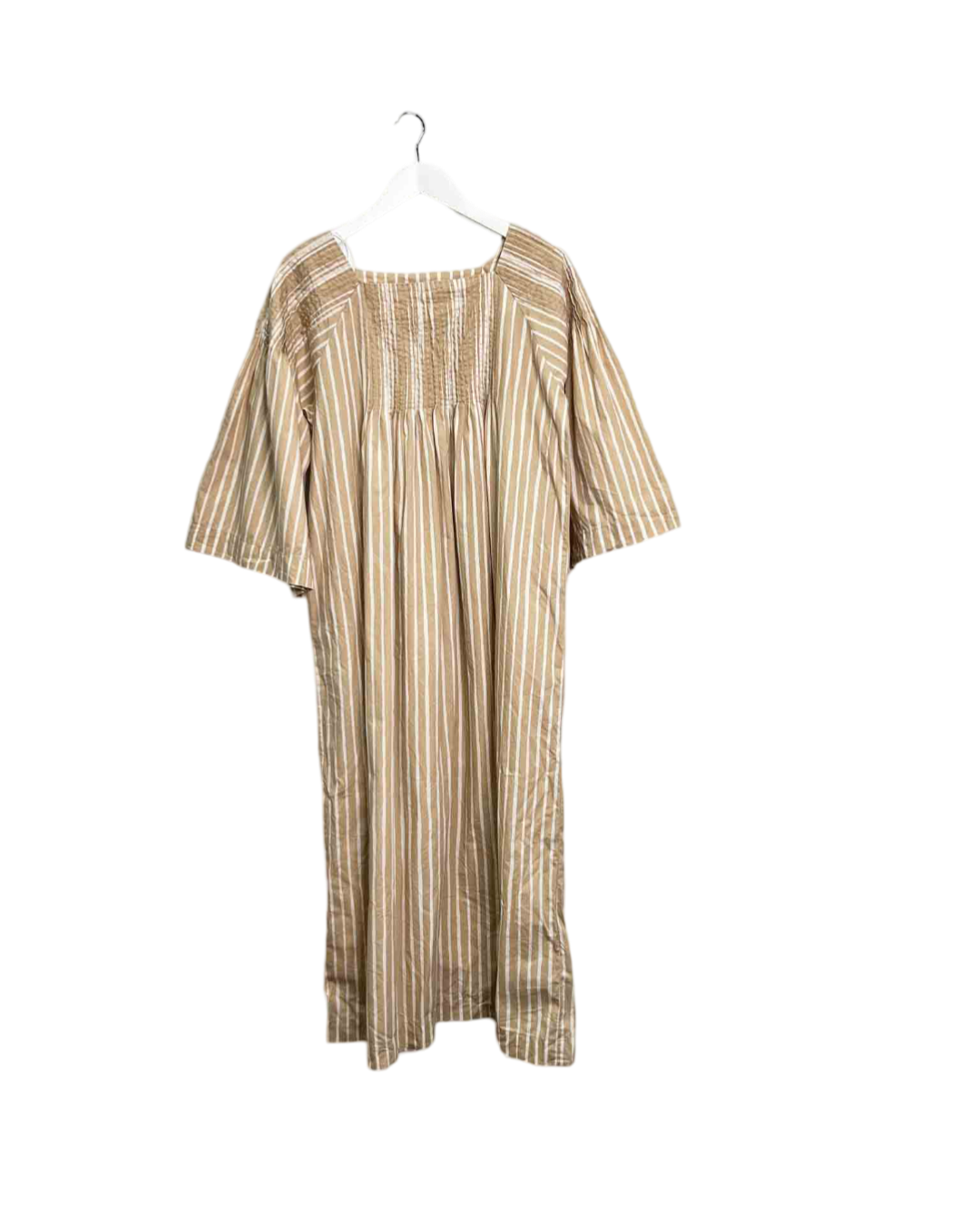 Size S | Marimekko Beige and White Cotton Vaisto Piccolo Maxi Dress