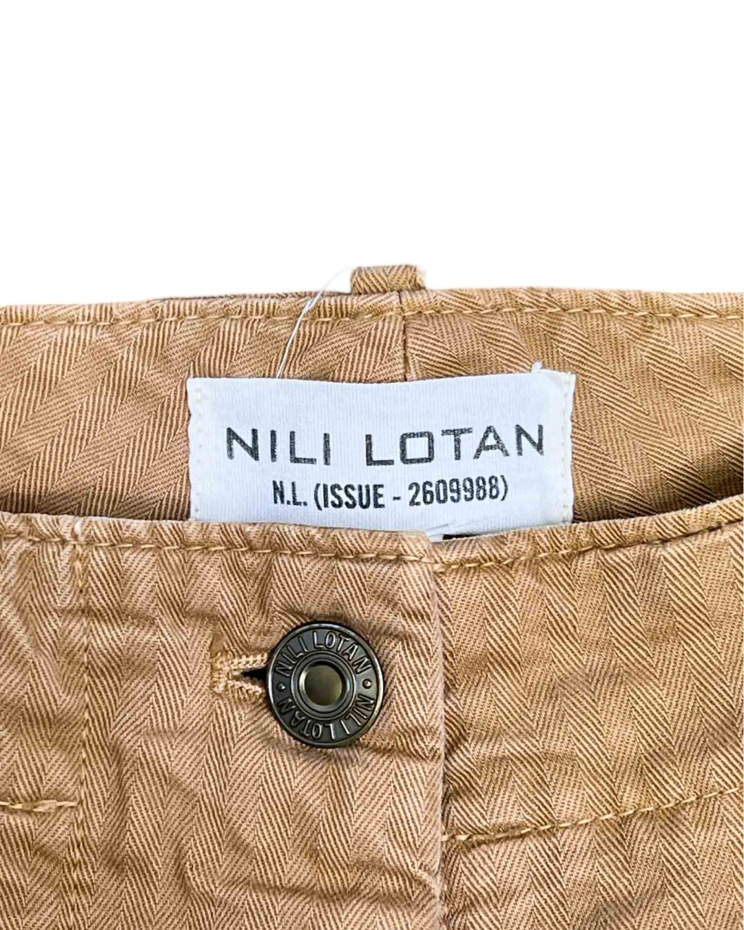 Size 4 (14) | Nili Lotan Camel Tomboy Cotton Blend Twill Straight Leg Pants