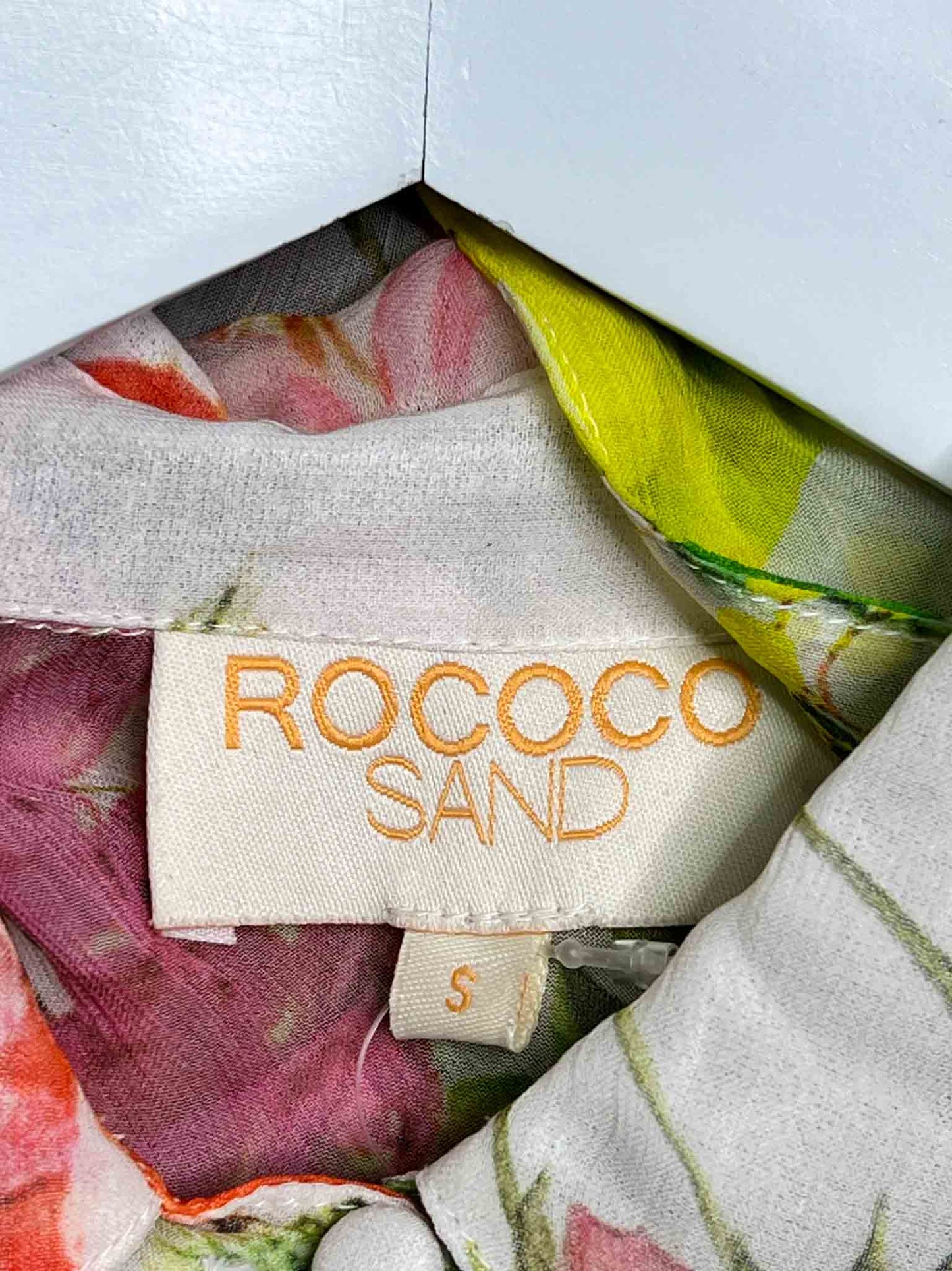 Size S | Rococo Sand White and Multicoloured Sheer Floral Top