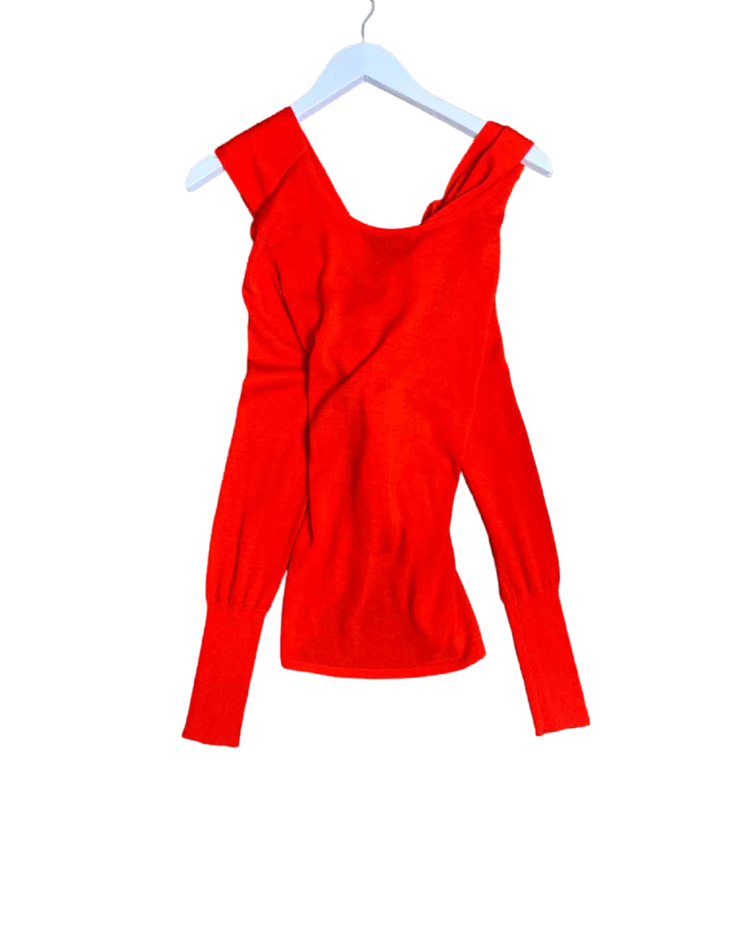 Size 6 | Dion Lee Line II Red Crossover Long Sleeve Knit Top