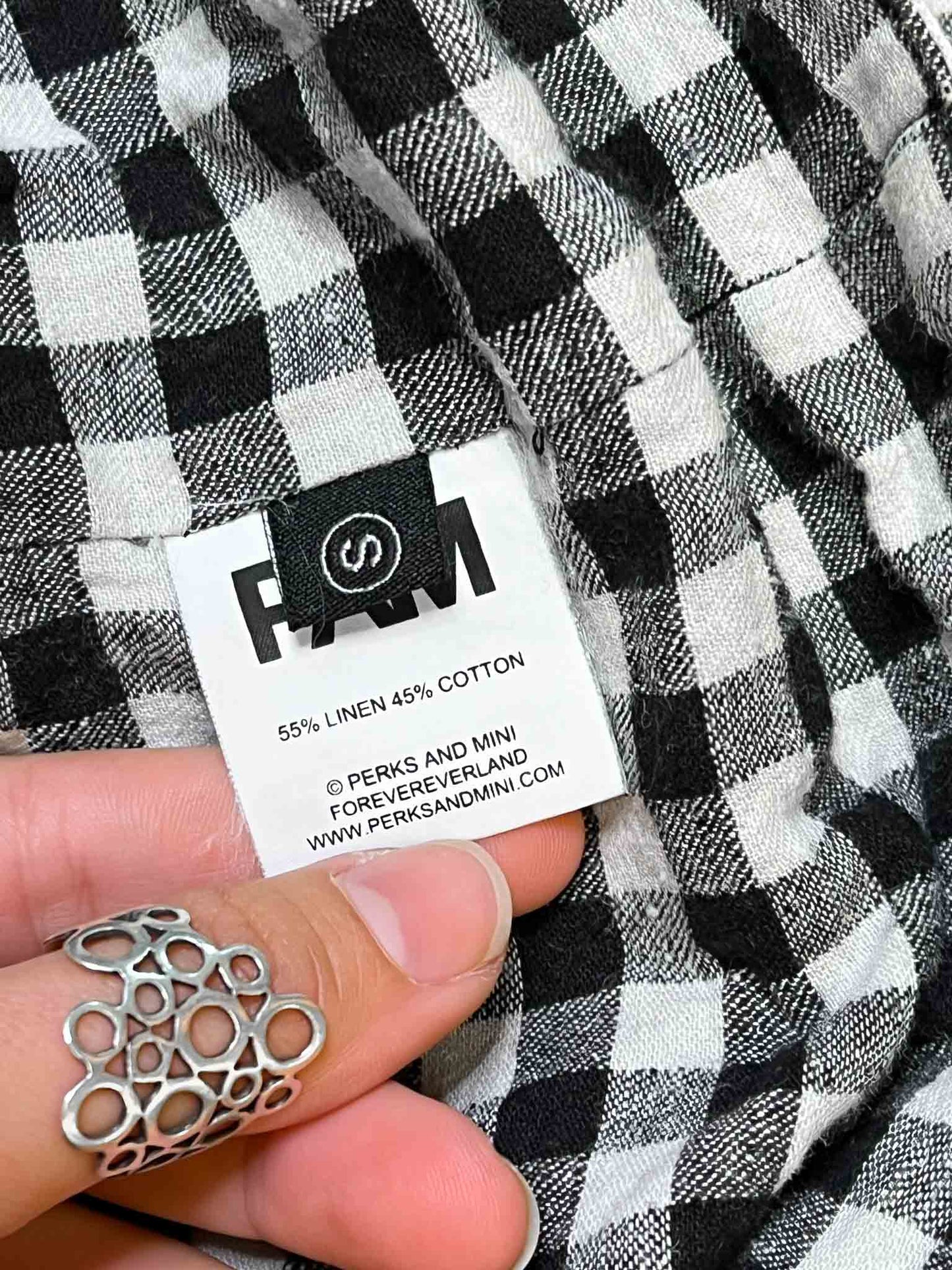 Size S | P.A.M Check Midi Linen Blend Dress