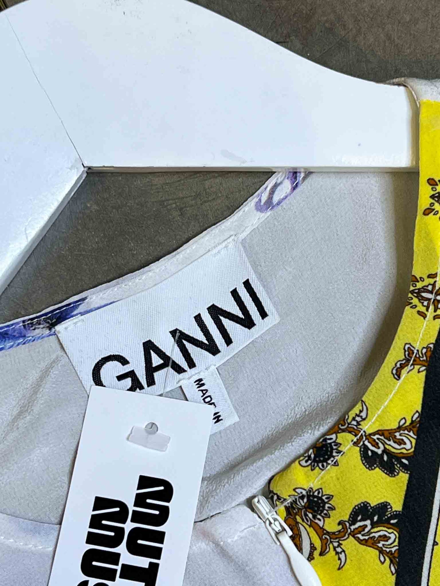 Size 34 (6) | Ganni Hemlock Patchwork Silk Dress