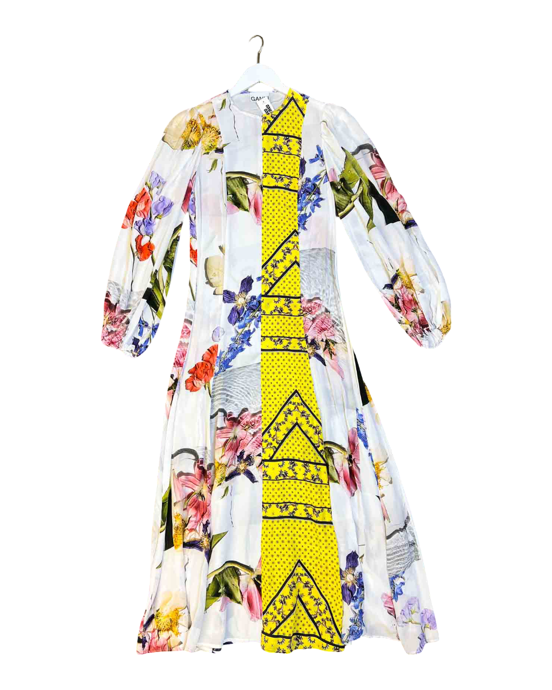 Size 34 (6) | Ganni Hemlock Patchwork Silk Dress