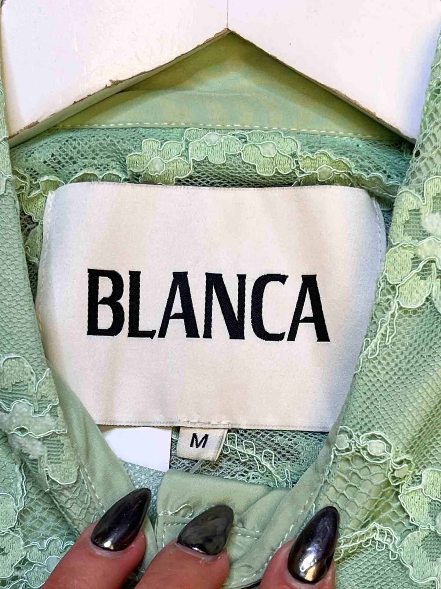 Size M | Blanca Green Lace Shirt