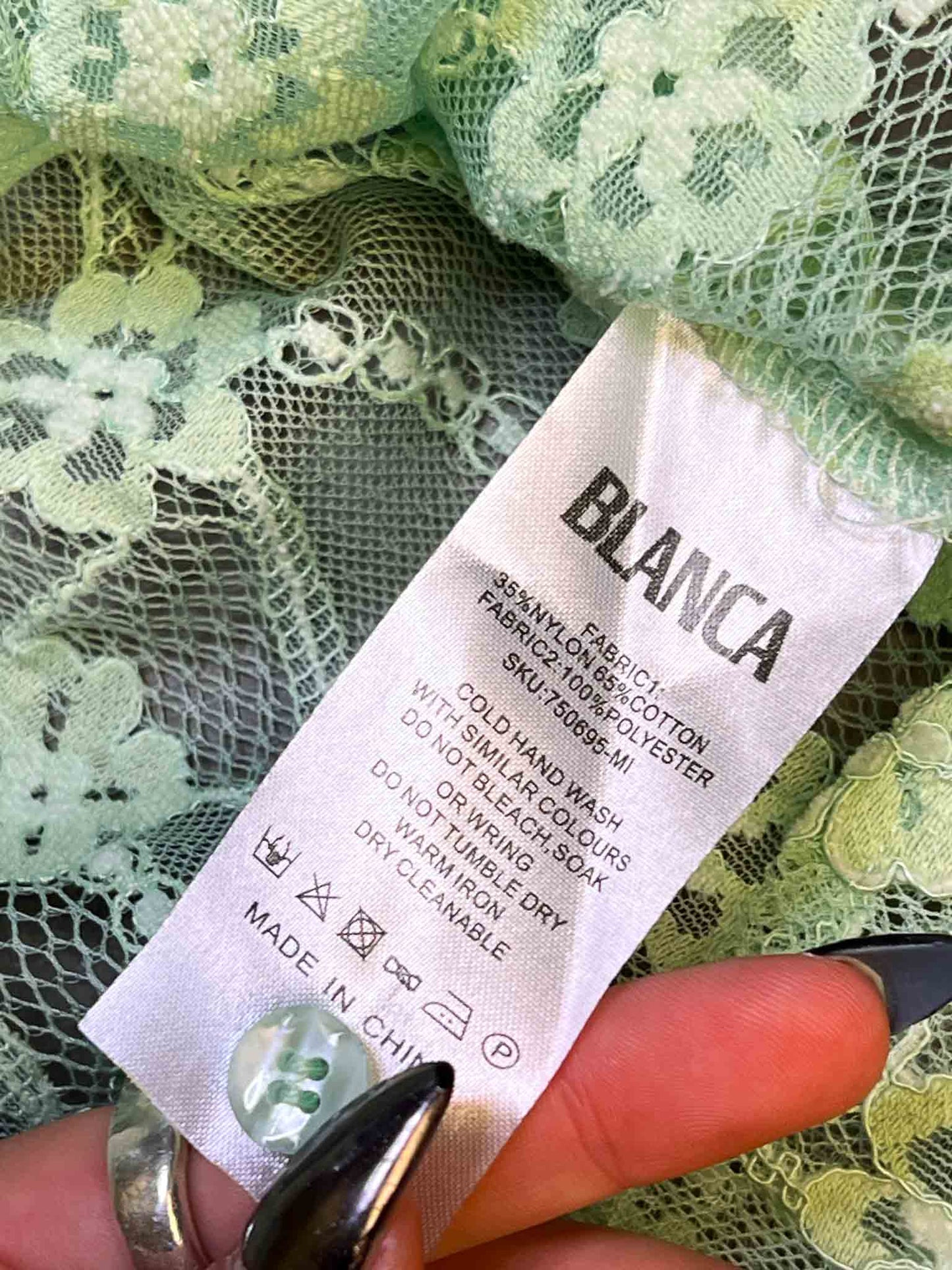 Size M | Blanca Green Lace Shirt