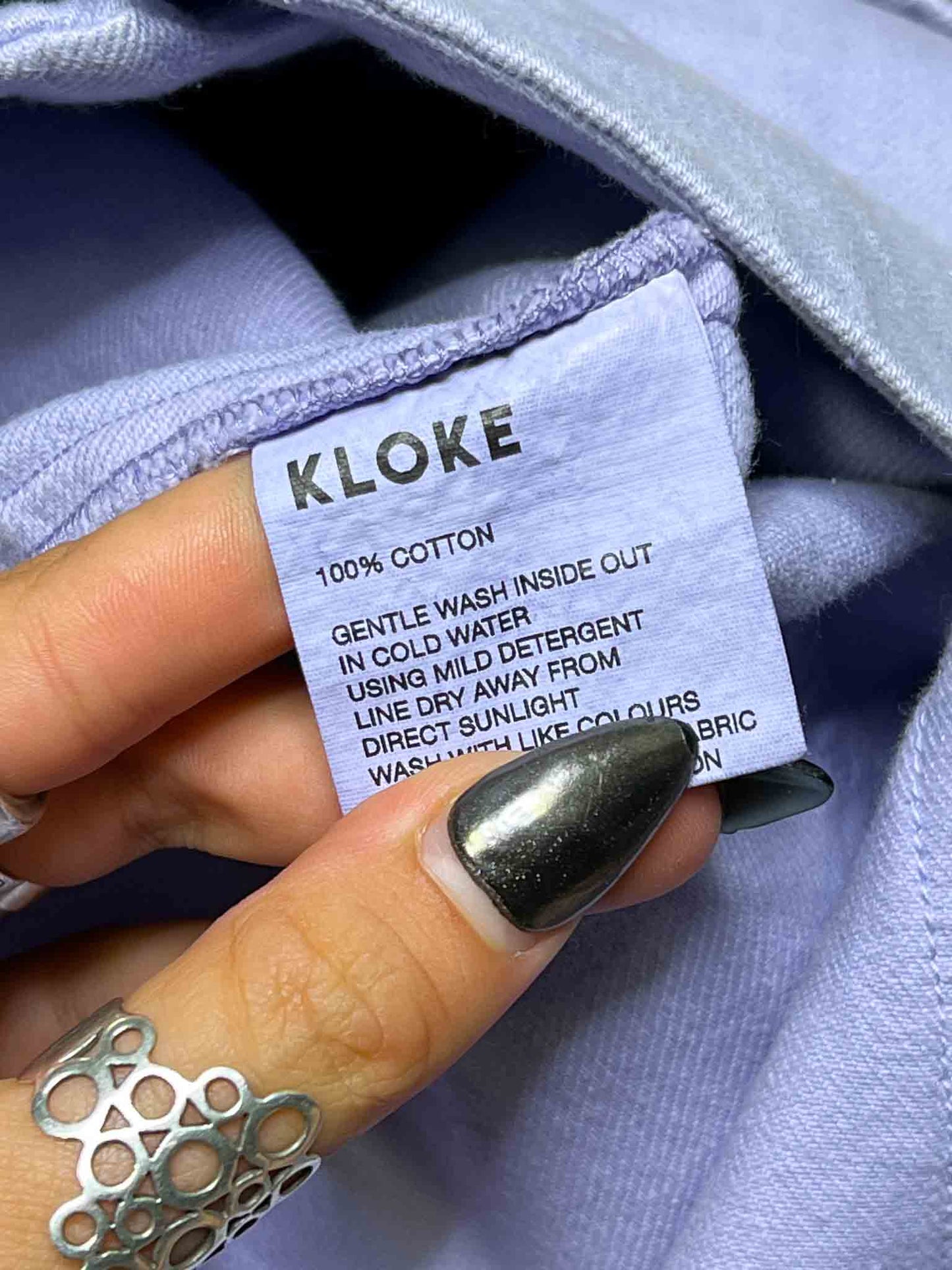 Size S | Kloke Lilac Wide-Leg Cotton Pants