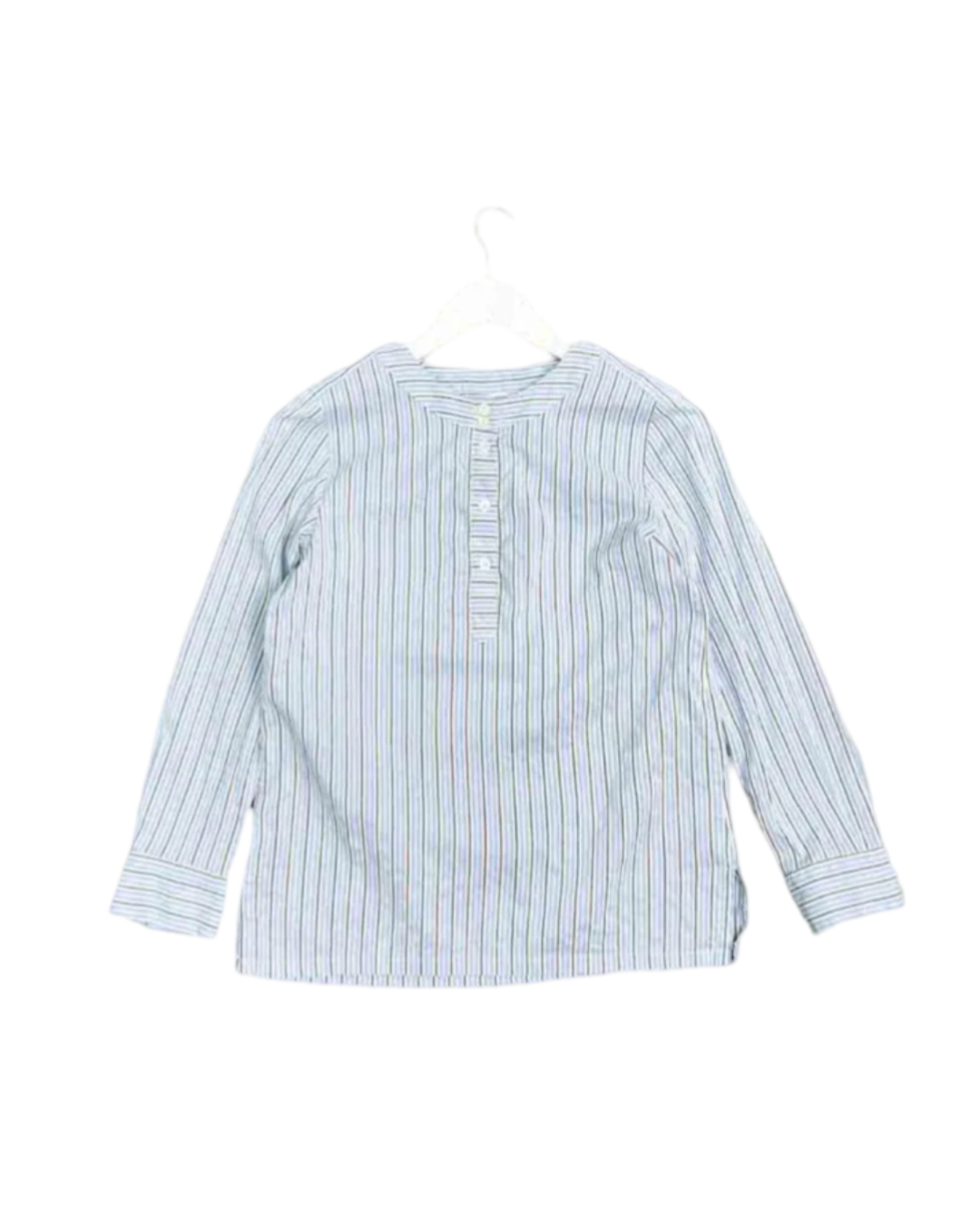 Size 34 (XS) | A.P.C. Blue and White Silk Blend Stripe Top