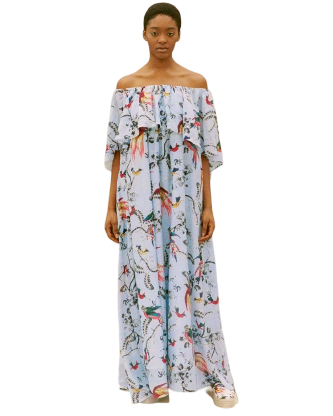 Size 14 | Erdem Blue Elgarve Paisley Parrot Cotton Silk Voile Maxi Dress