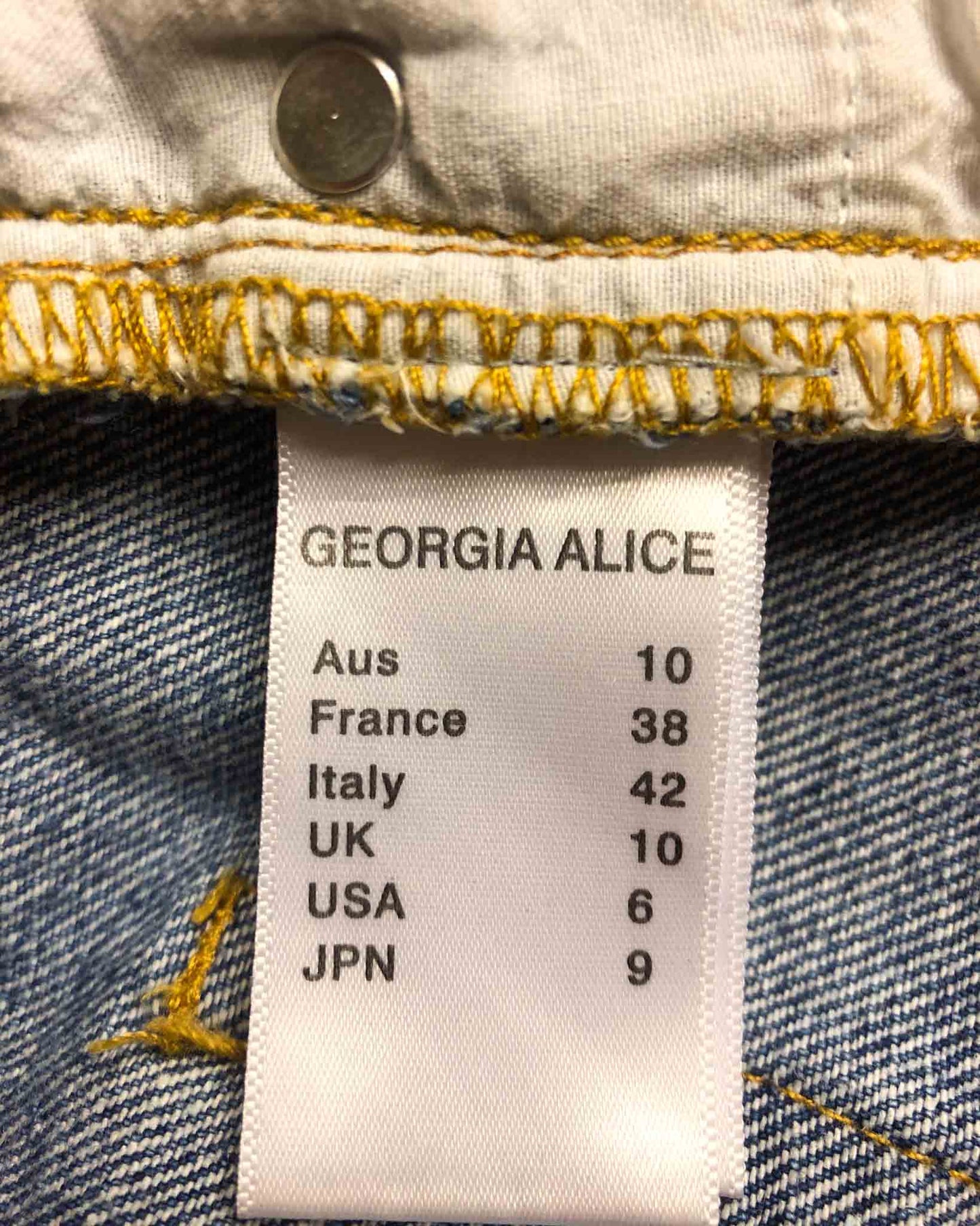 Size 10 | Georgia Alice Straight Exposed Buttons Jeans