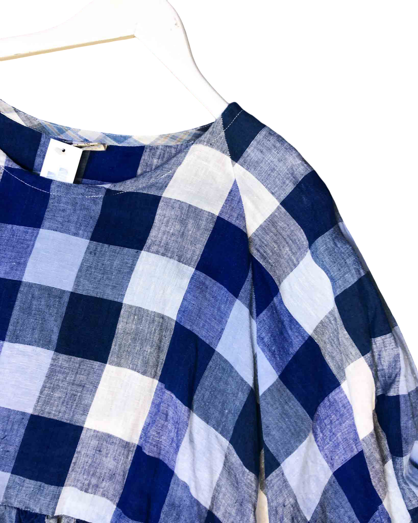 One Size | Penelope Durston Blue Check Linen Dress