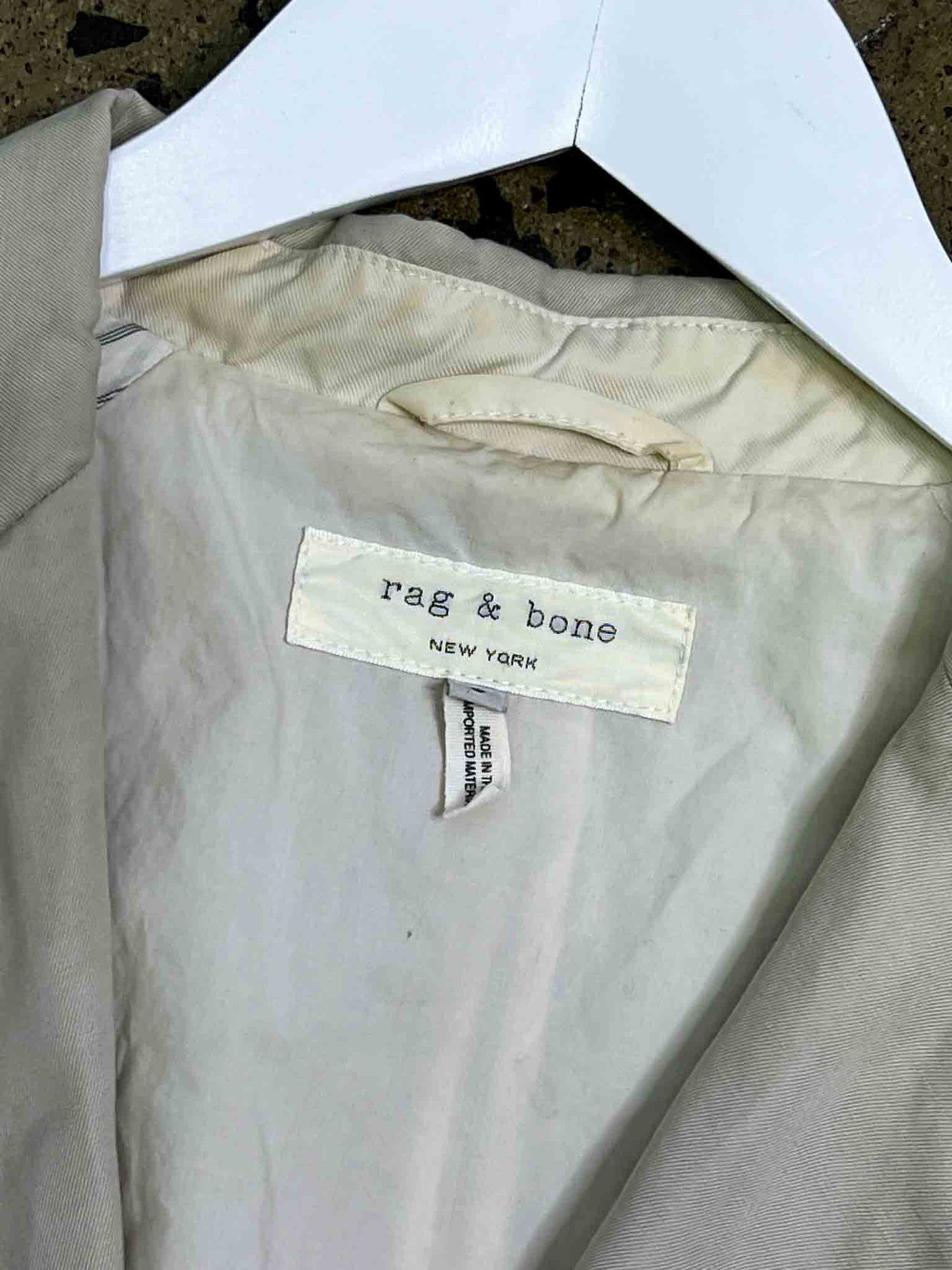 Size 8 - Rag & Bone Ecru Linen Blend Double Breasted Jacket