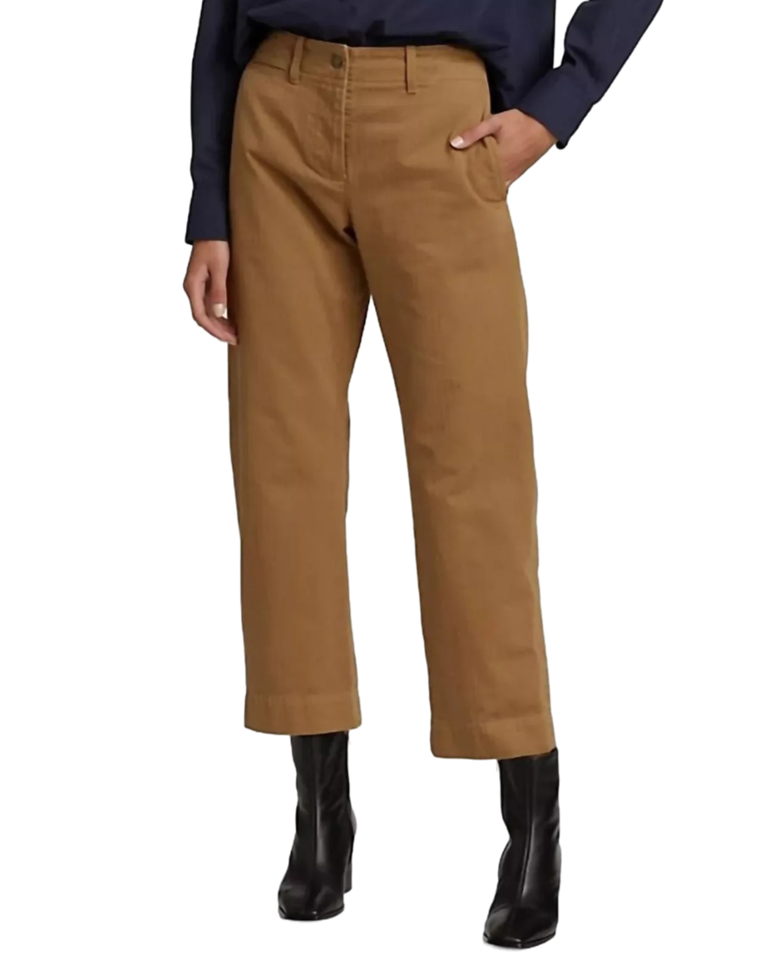 Size 4 (14) | Nili Lotan Camel Tomboy Cotton Blend Twill Straight Leg Pants