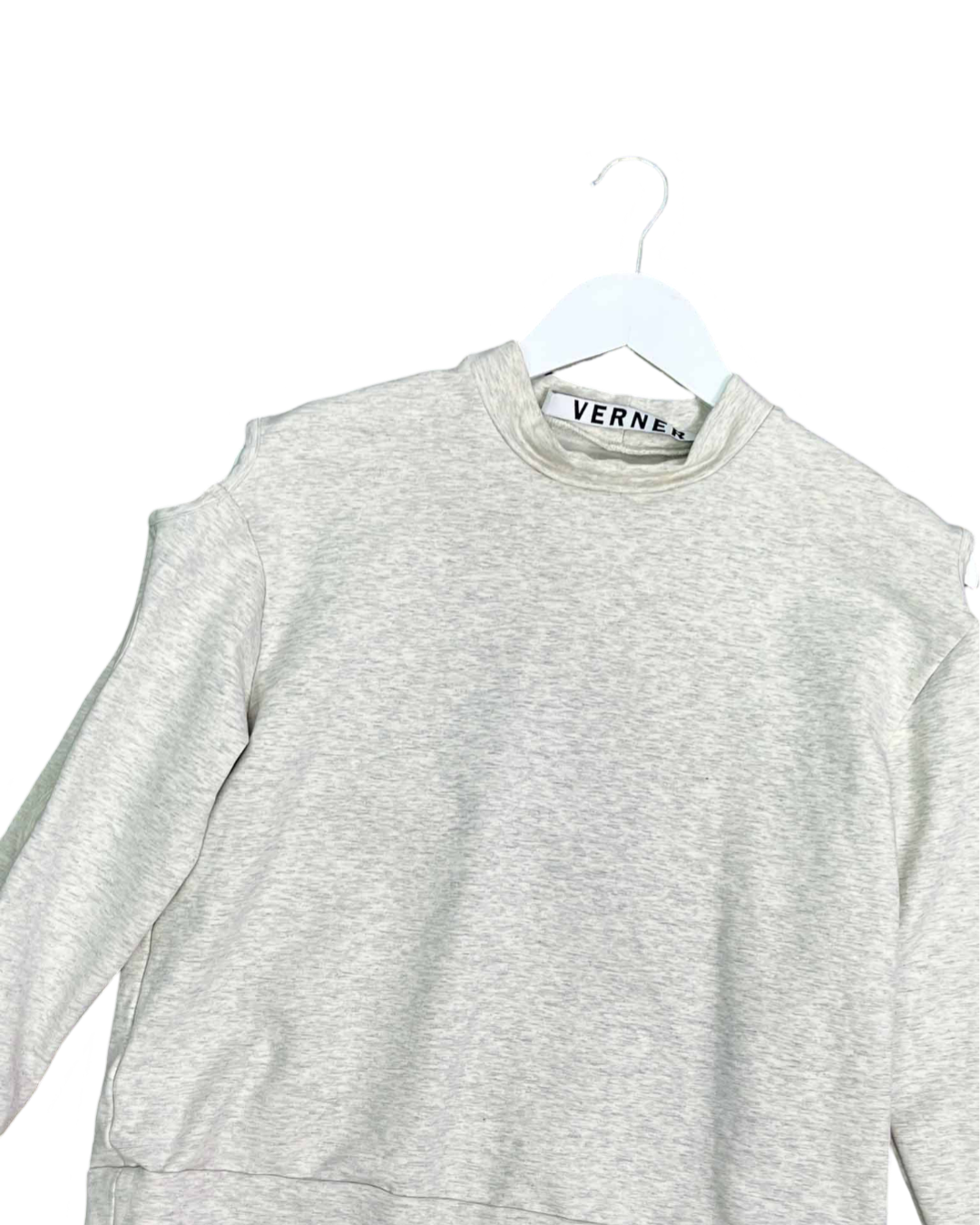 Size M - Verner Grey Cut-Out Long Sleeve Top